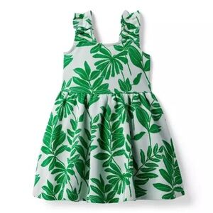 Janie & Jack Palm Leaf Jacquard Ruffle Strap Dress Size 10